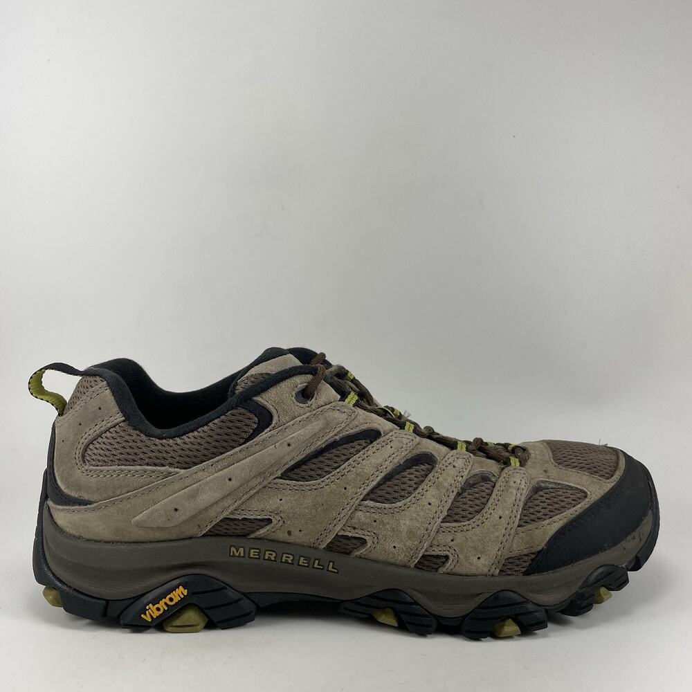 Merrell Moab 3 Hiking Shoes Mens Size 14 Walnut/Moss Suede Mesh Vibram Trail